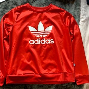 red bomber crew neck from adidas